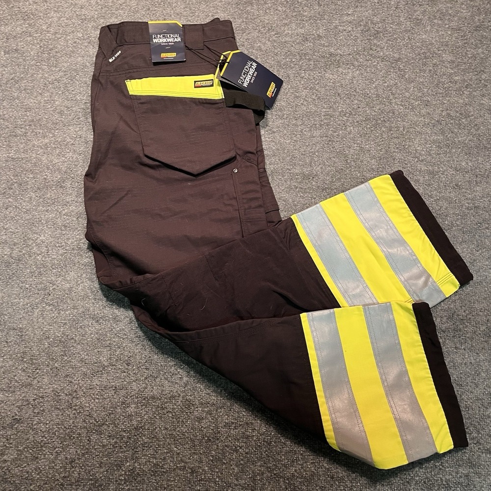 Blaklader Mens Workwear Safety Cargo Pants Hi Vis 44x32 Reflective Cordura